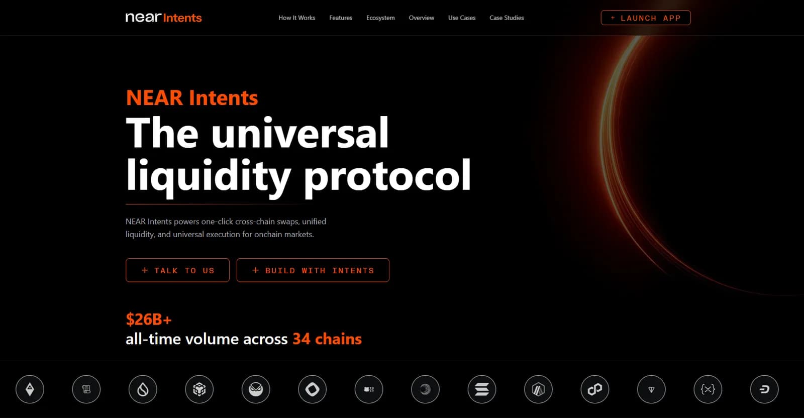 Screenshot of NEAR Intents at intents.near.org